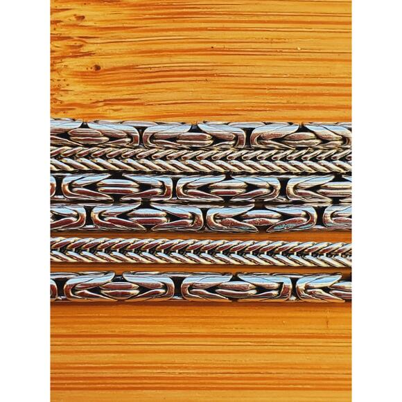 Silpada Multistrand Byzantine Wheat Chain Bracelet 925 Sterling Silver 7.5" M - Picture 3 of 7